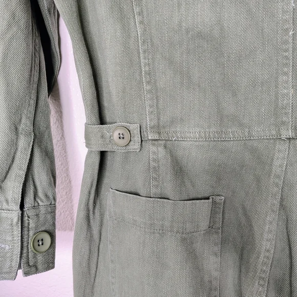 Tradlands Avocado Green Cotton Utility Jumpsuit Sz L - Picture 13 of 16